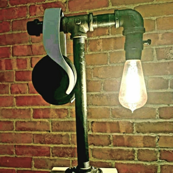 Industrial Table Lamp & Stand (for headphones) - Picture 2 of 11